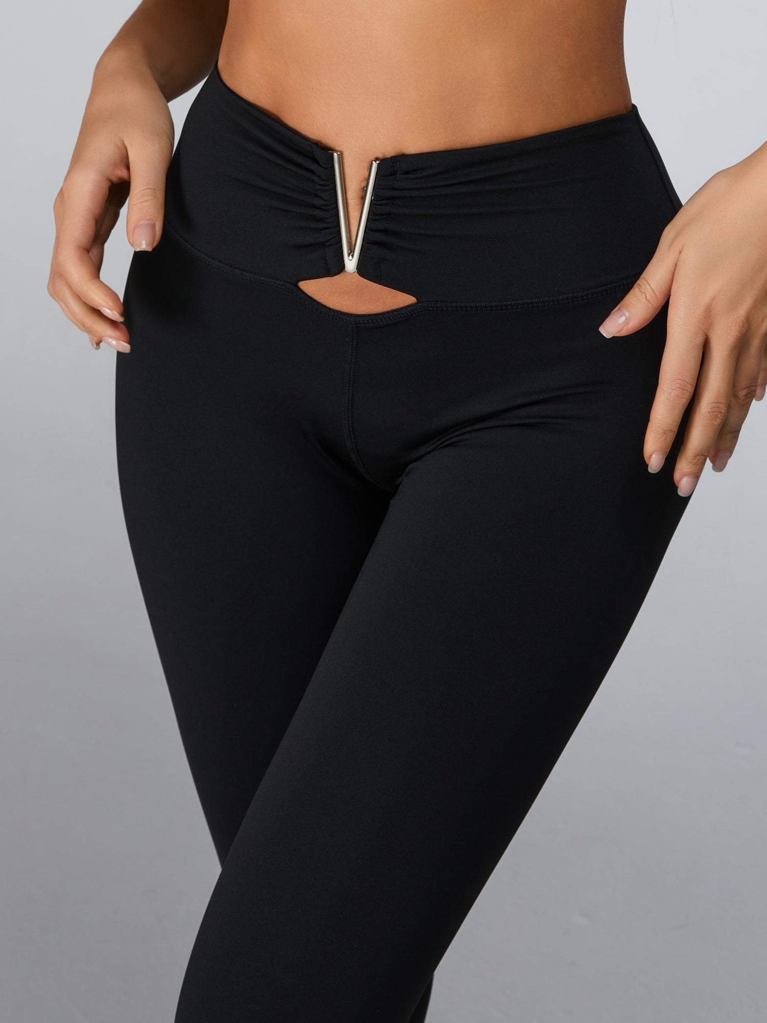 Cutout V Shape Metal Tracksuit