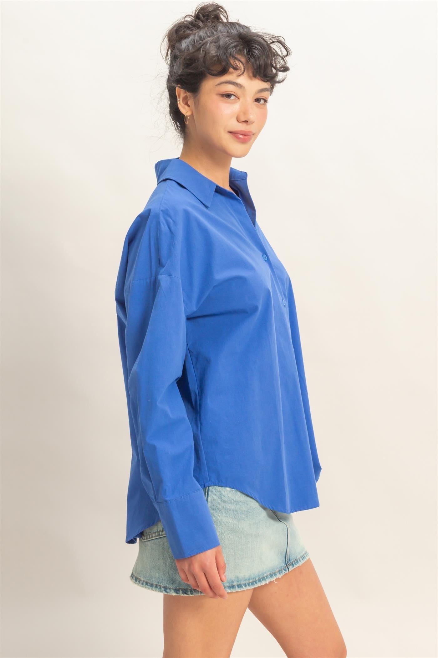 Blue Coast Button Up Top