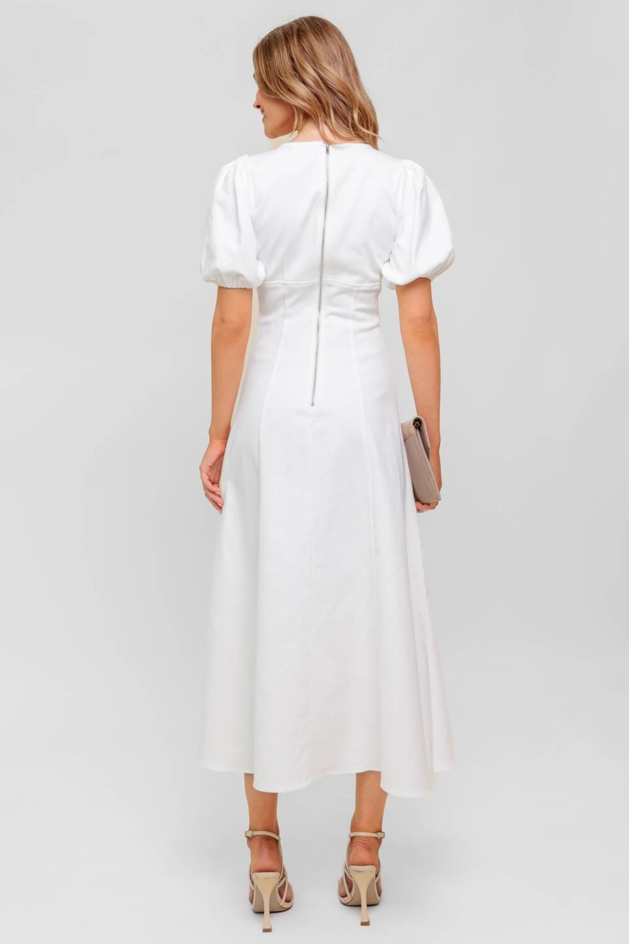 Cassie Puff Sleeve Midi Dress