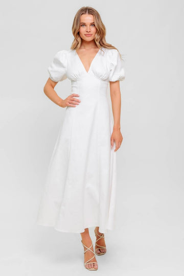 Cassie Puff Sleeve Midi Dress