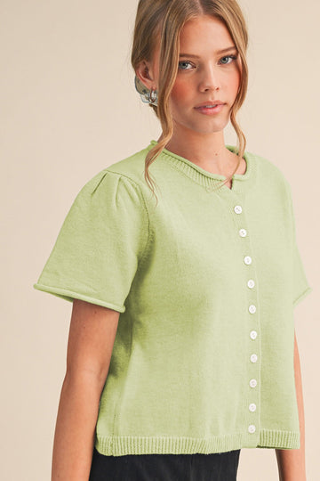 Sabrina Short Sleeve Cardigan Sweater