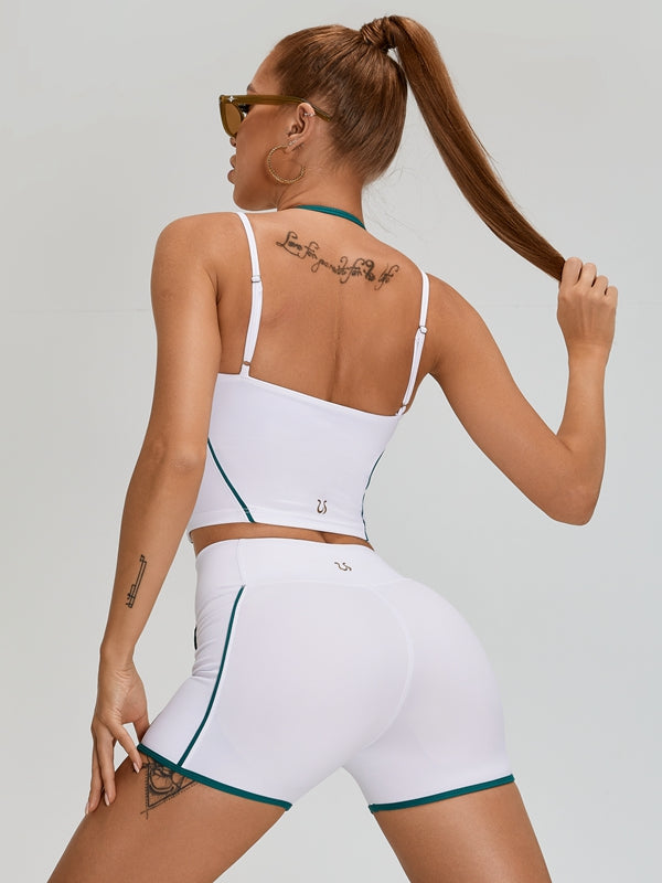 Contrast Color Pocket Booty Shorts
