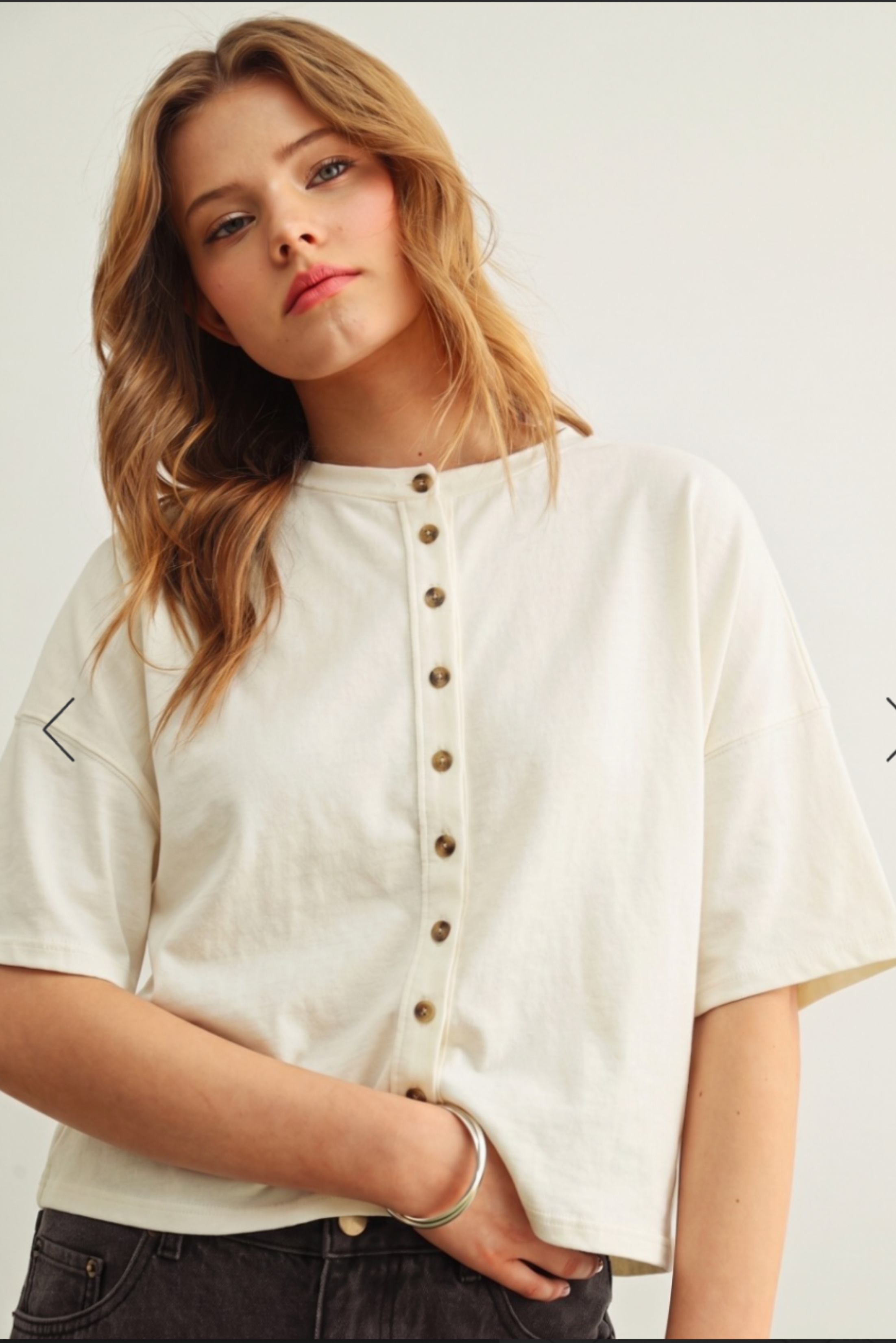 Kendall Button Up Oversized Tee