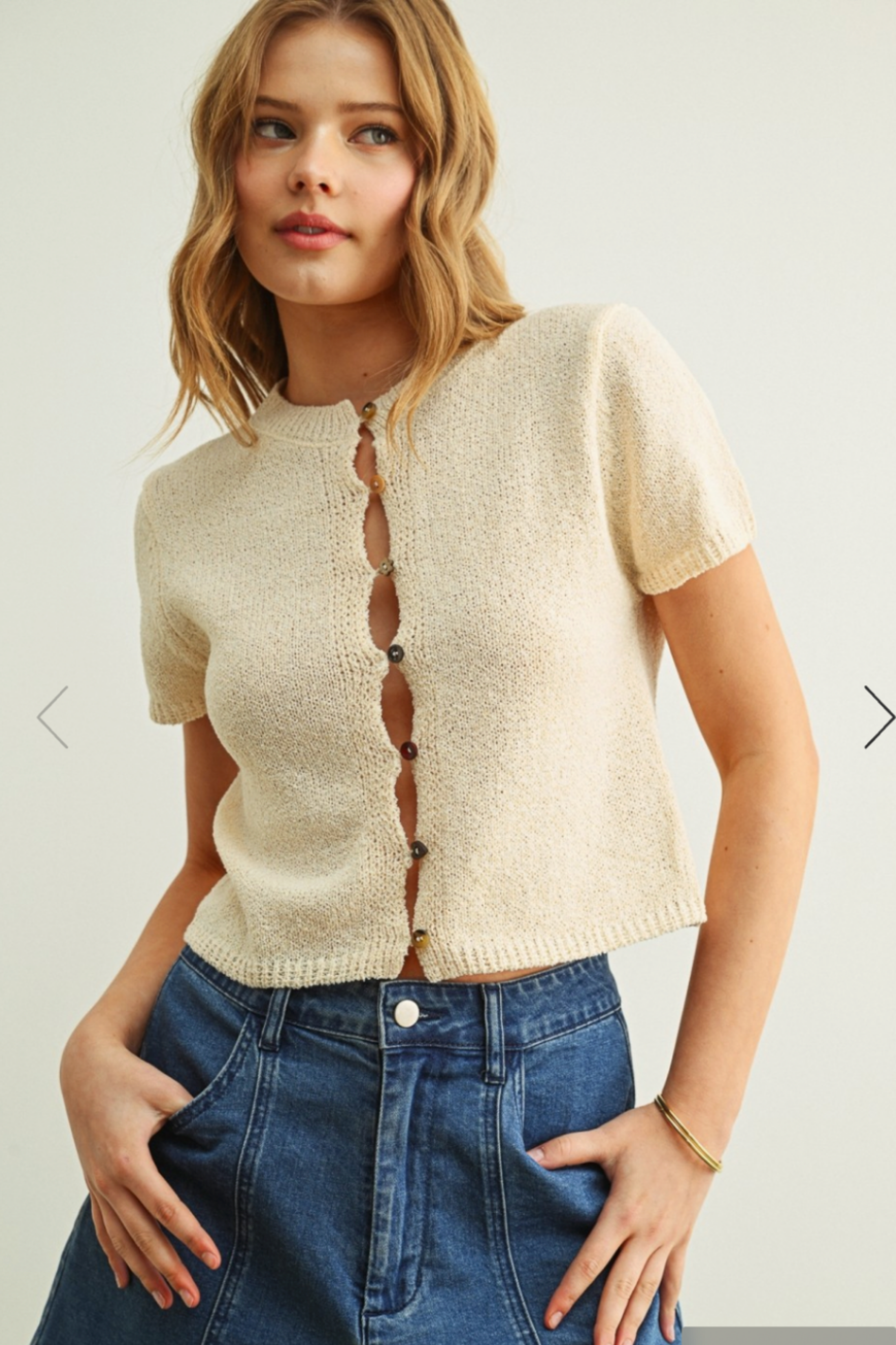 Izzy Button Knit Tee