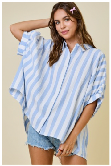 Shelby Oversized Striped Button Down
