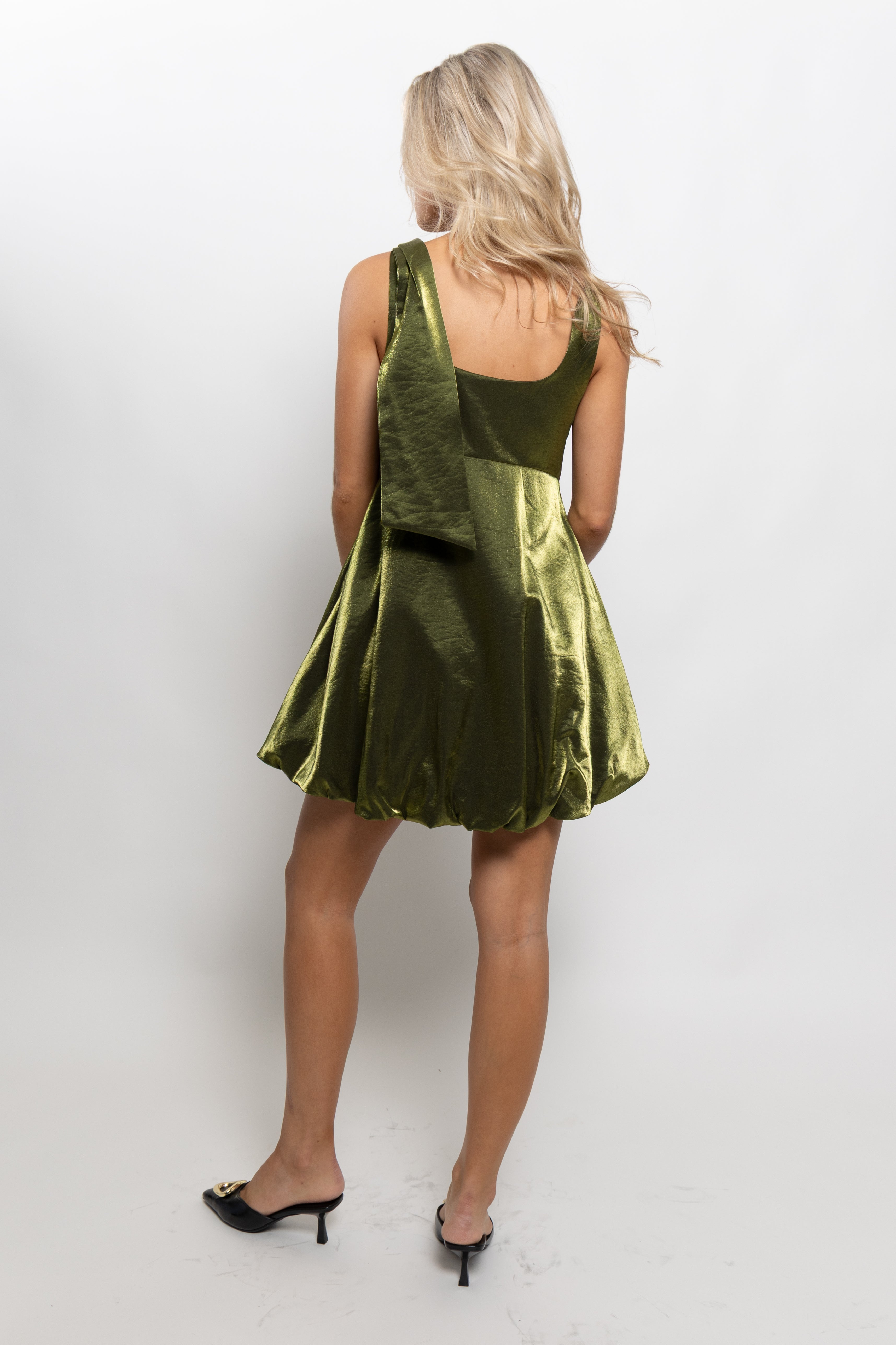 Annalise Glossy Mini Balloon Dress