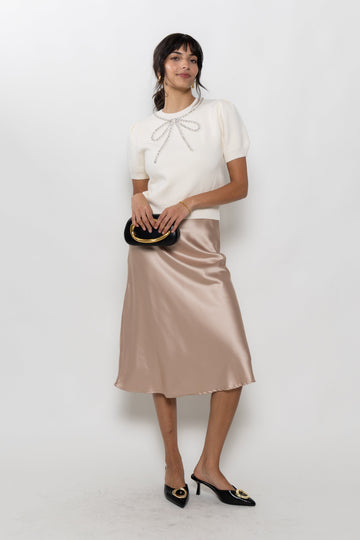 Cam Satin Midi Skirt