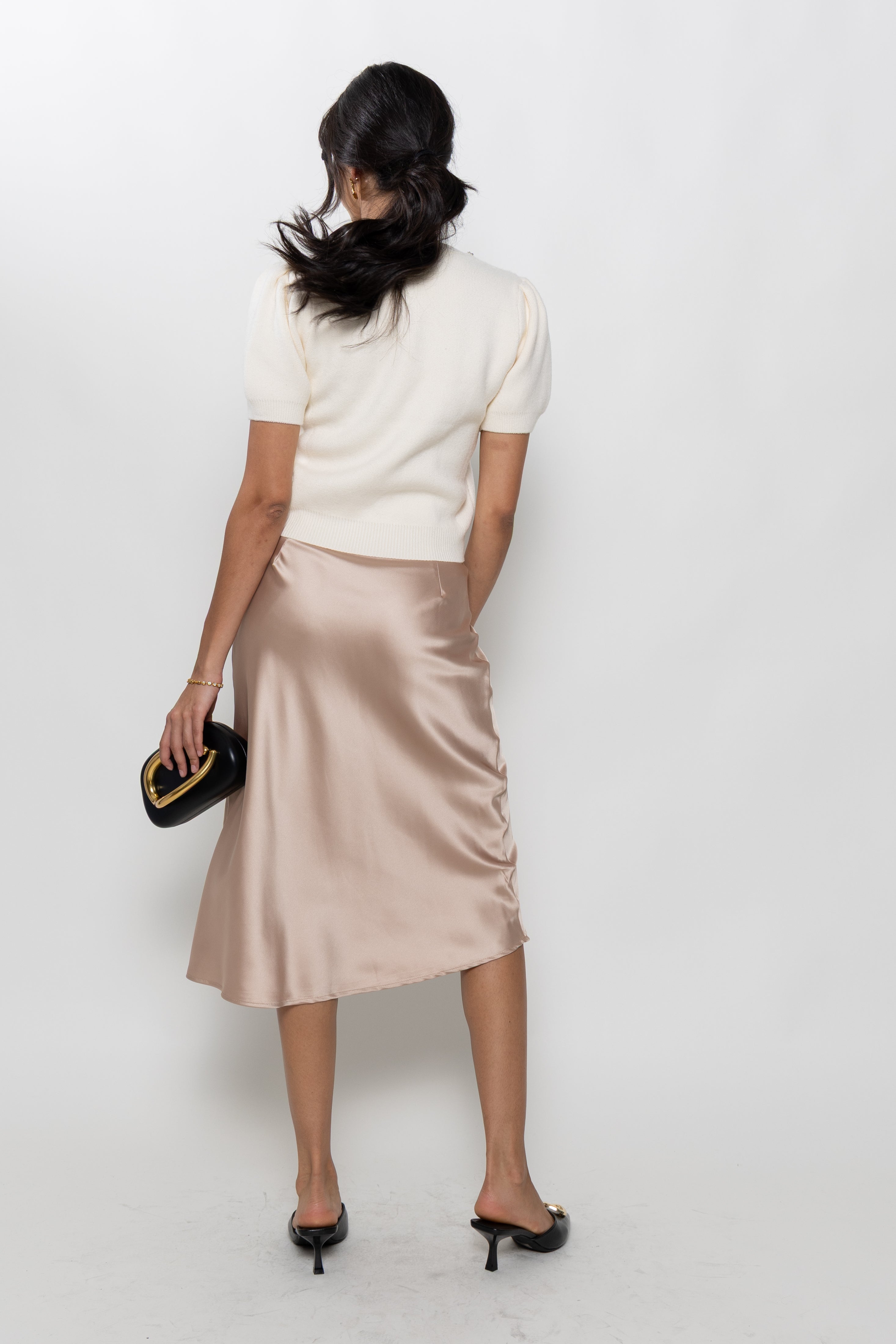 Cam Satin Midi Skirt