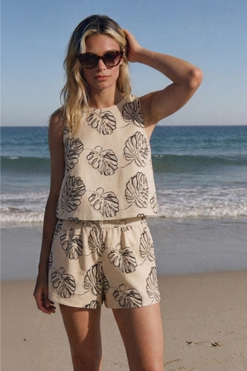 Clara Floral Linen Top