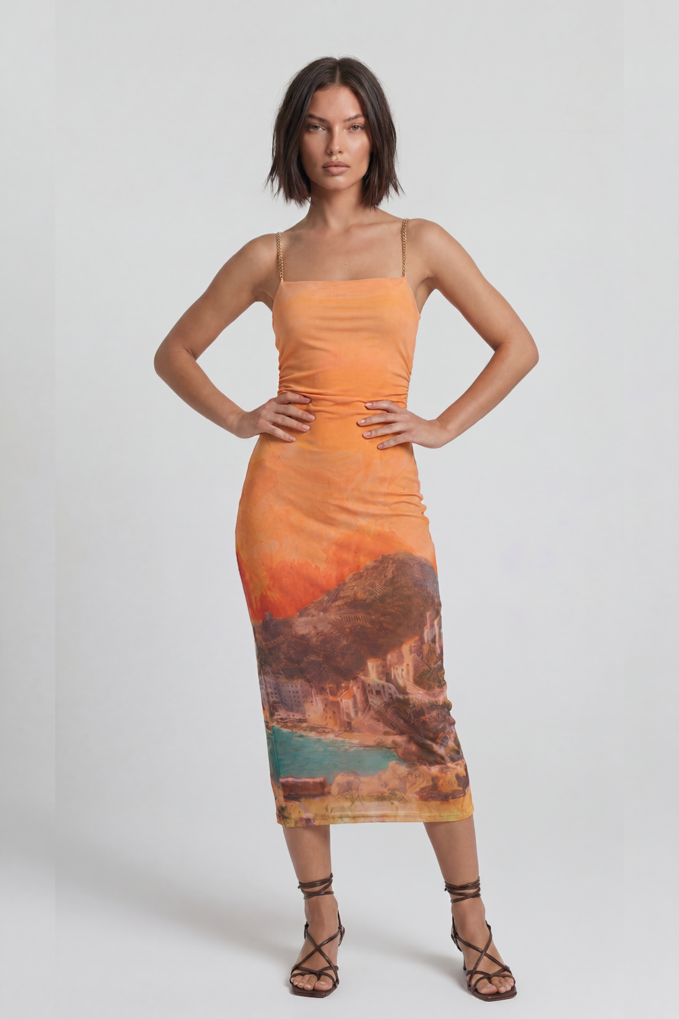 Brooklyn Printed Square Neck Dress
