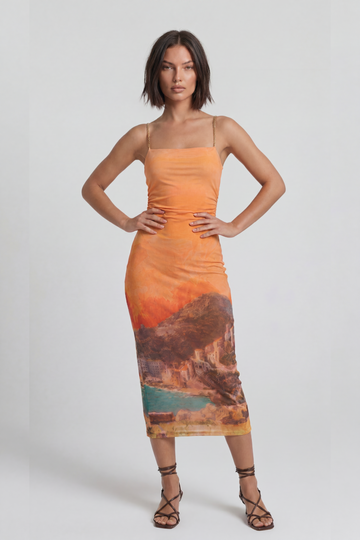 Brooklyn Printed Square Neck Dress