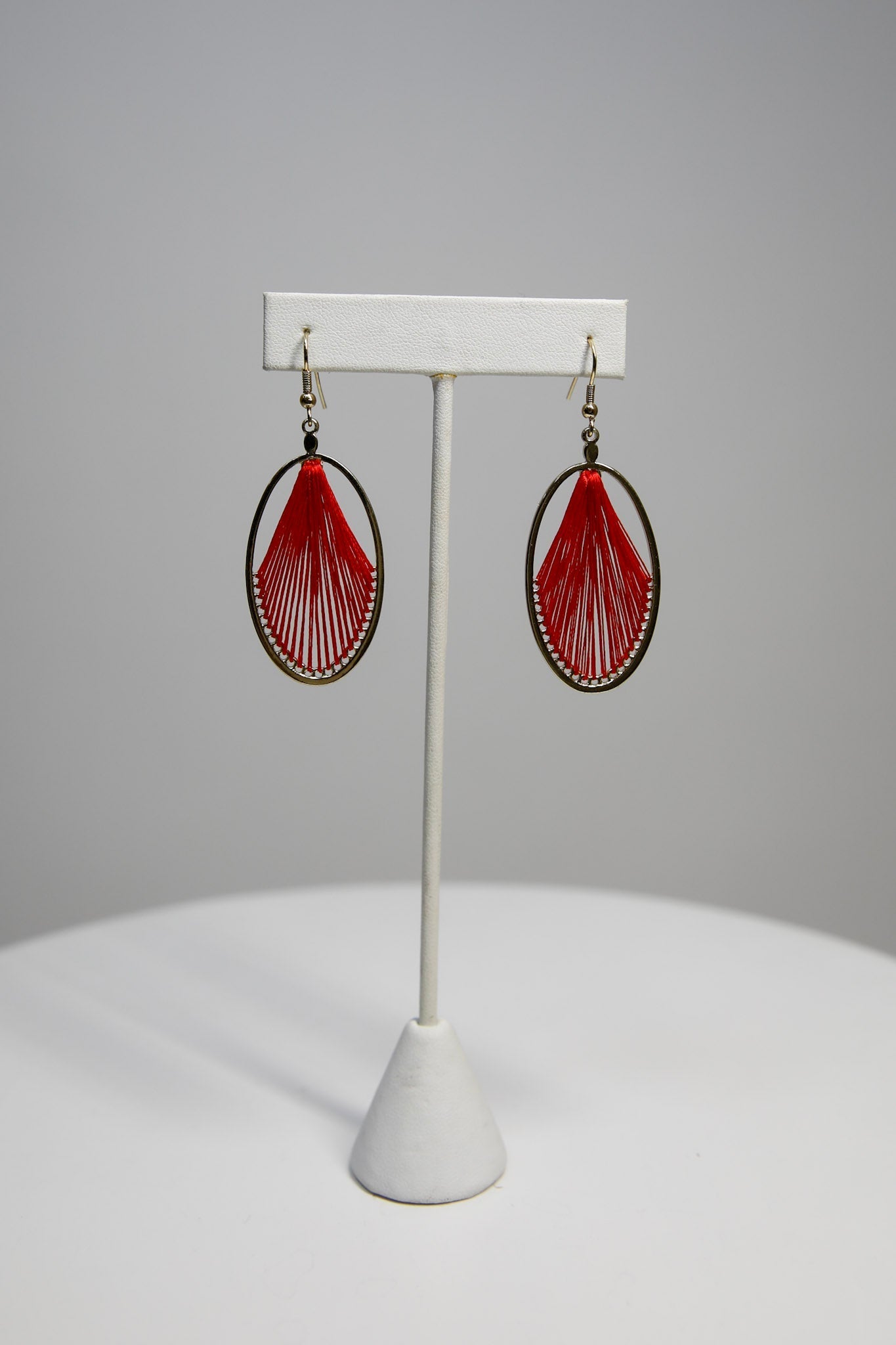 Oval Fringe Dangle Earrings
