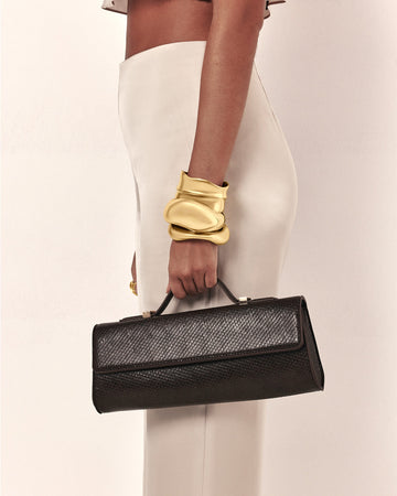BACALL CLUTCH BAG - CHOCOLATE SCALE