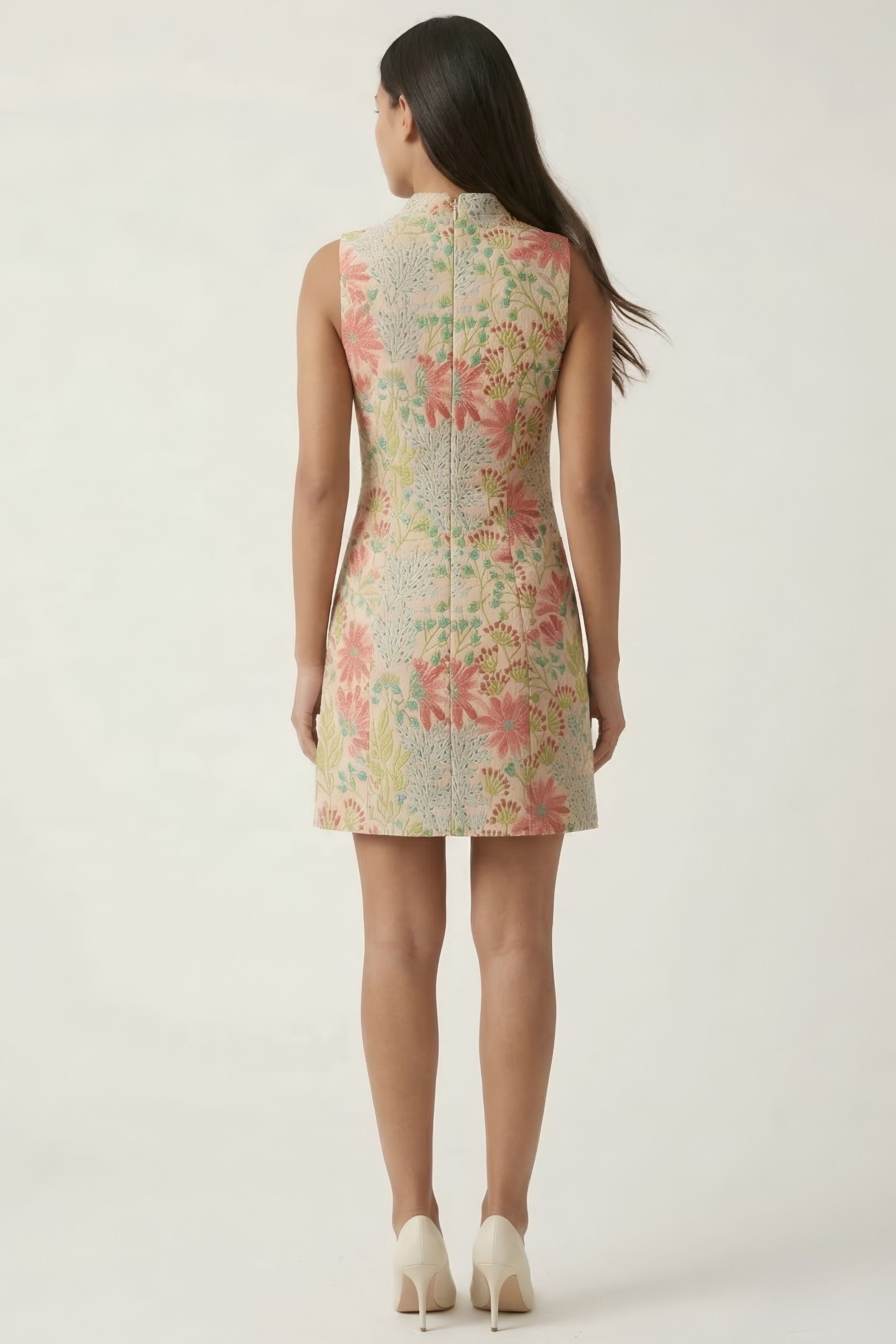 Olivia Mock Neck Jacquard Mini Dress