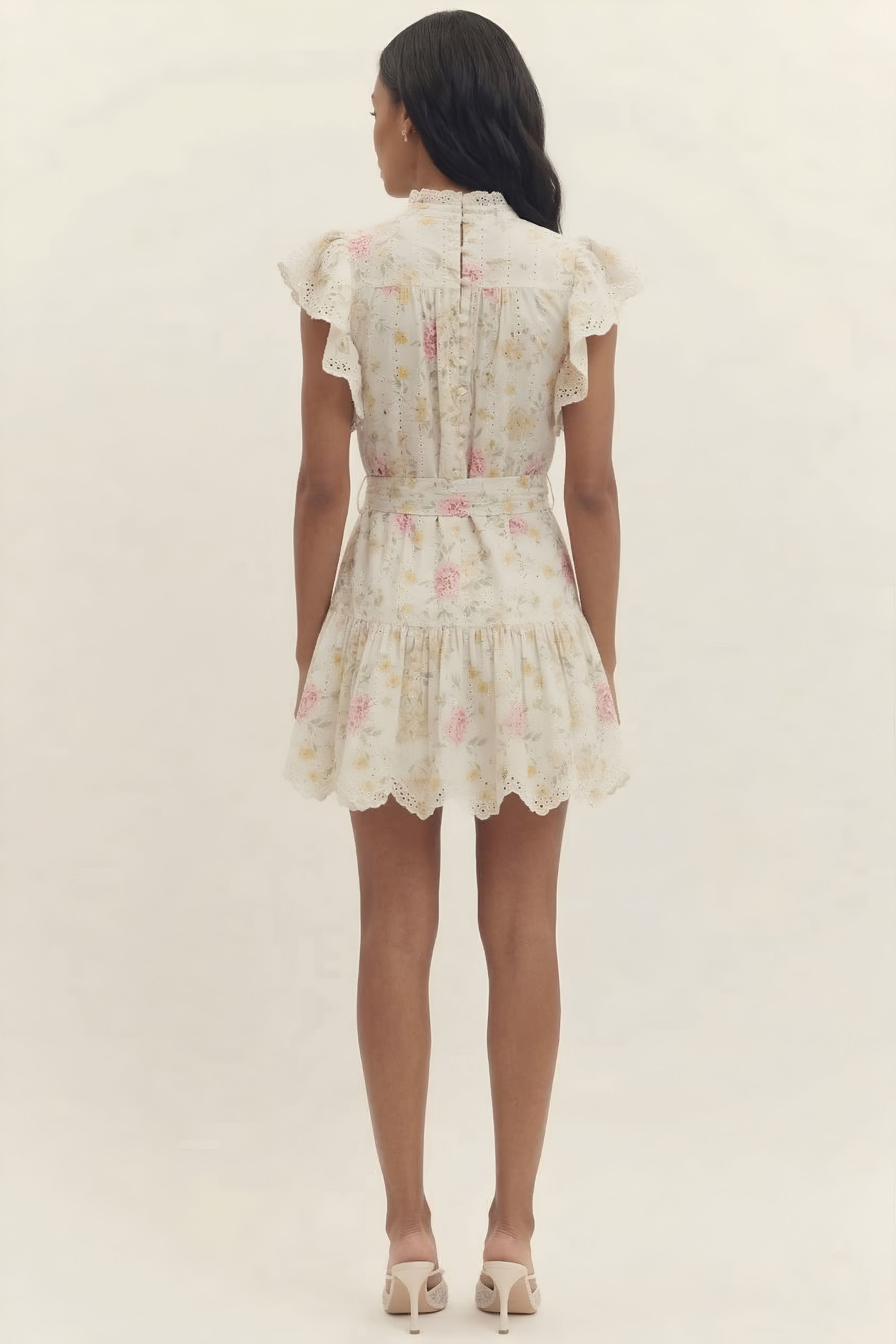 Cameron Ruffle Lace Mini Dress