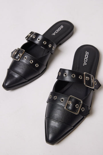 Caitlyn Double Buckle Ballerina Flat