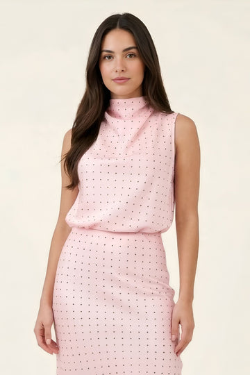 Mary Anne High Neck Sleeveless Top