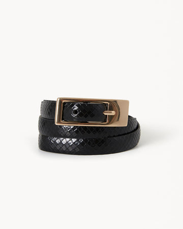 GLORIA BELT - BLACK SCALE-GOLD