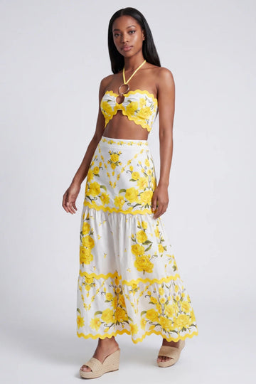 Genesis Linen Printed Maxi Skirt