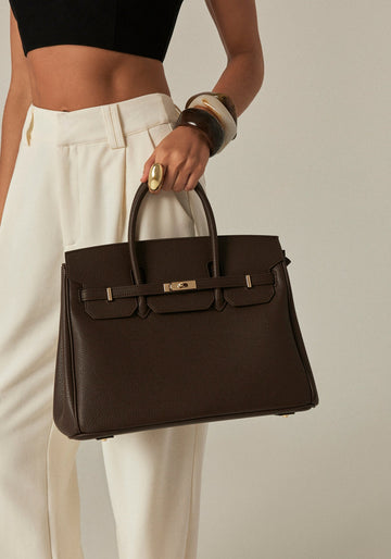 HAMPTON LARGE BAG - CHOCOLATE PEBBLE
