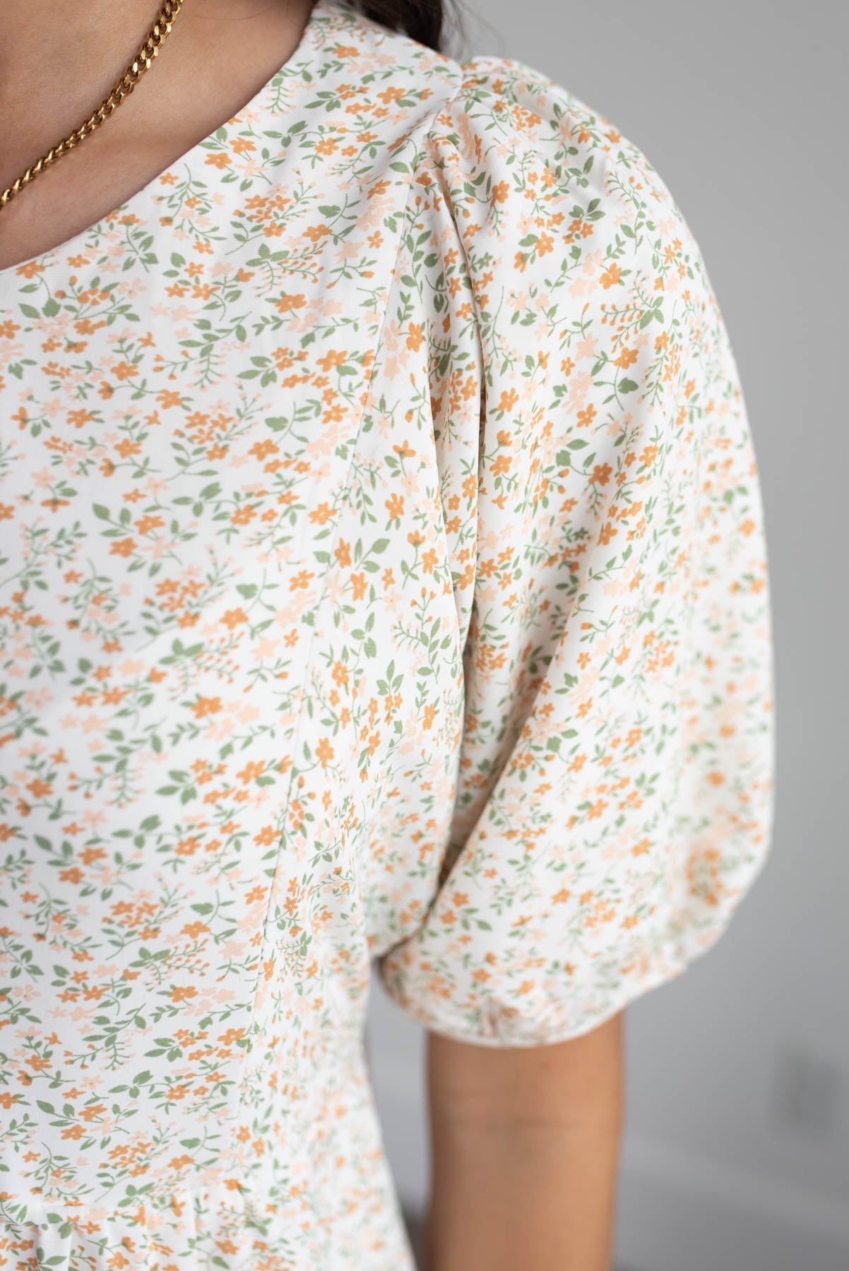 Heidi Orange Floral Dress