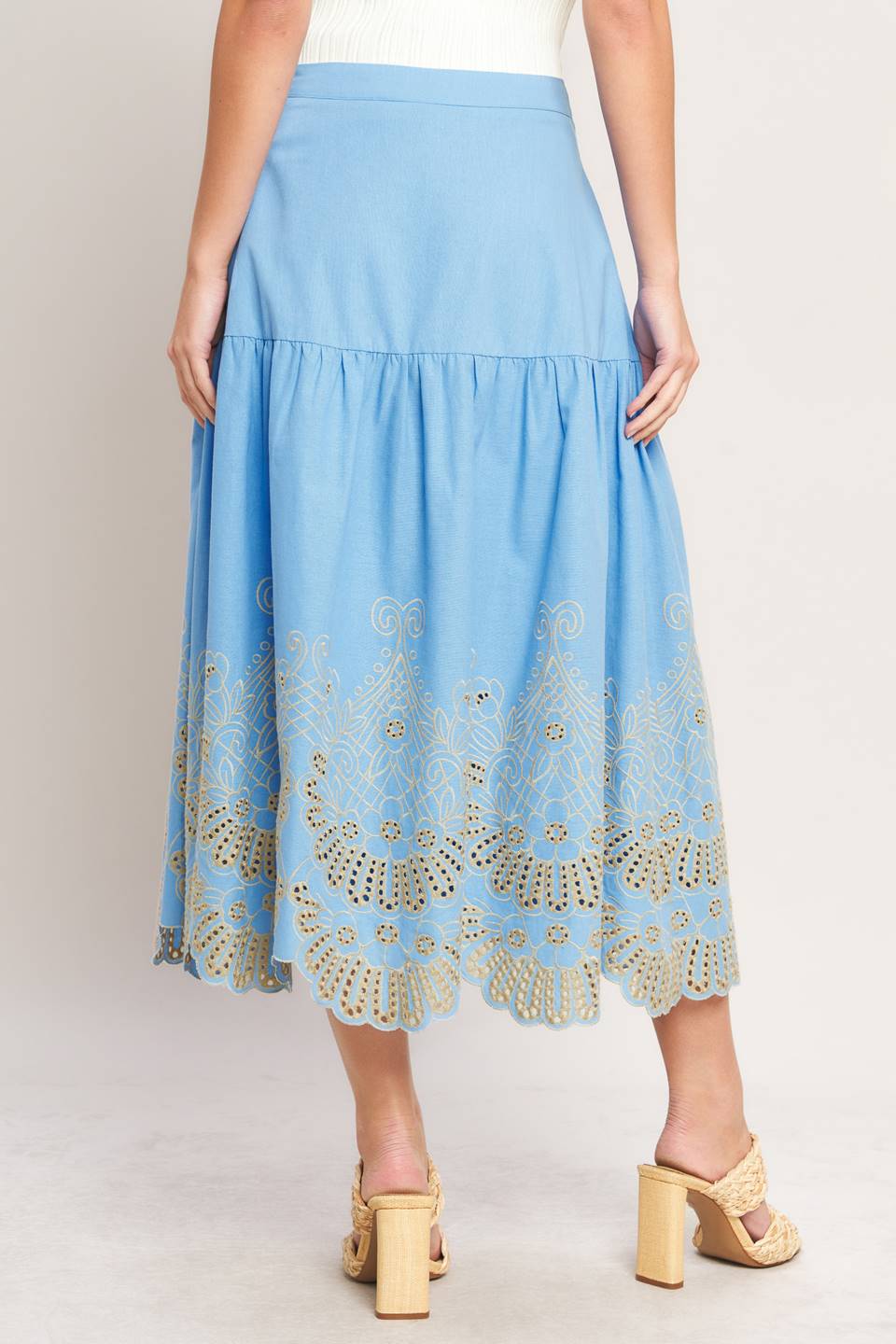 Birdie Embroidery Maxi Skirt