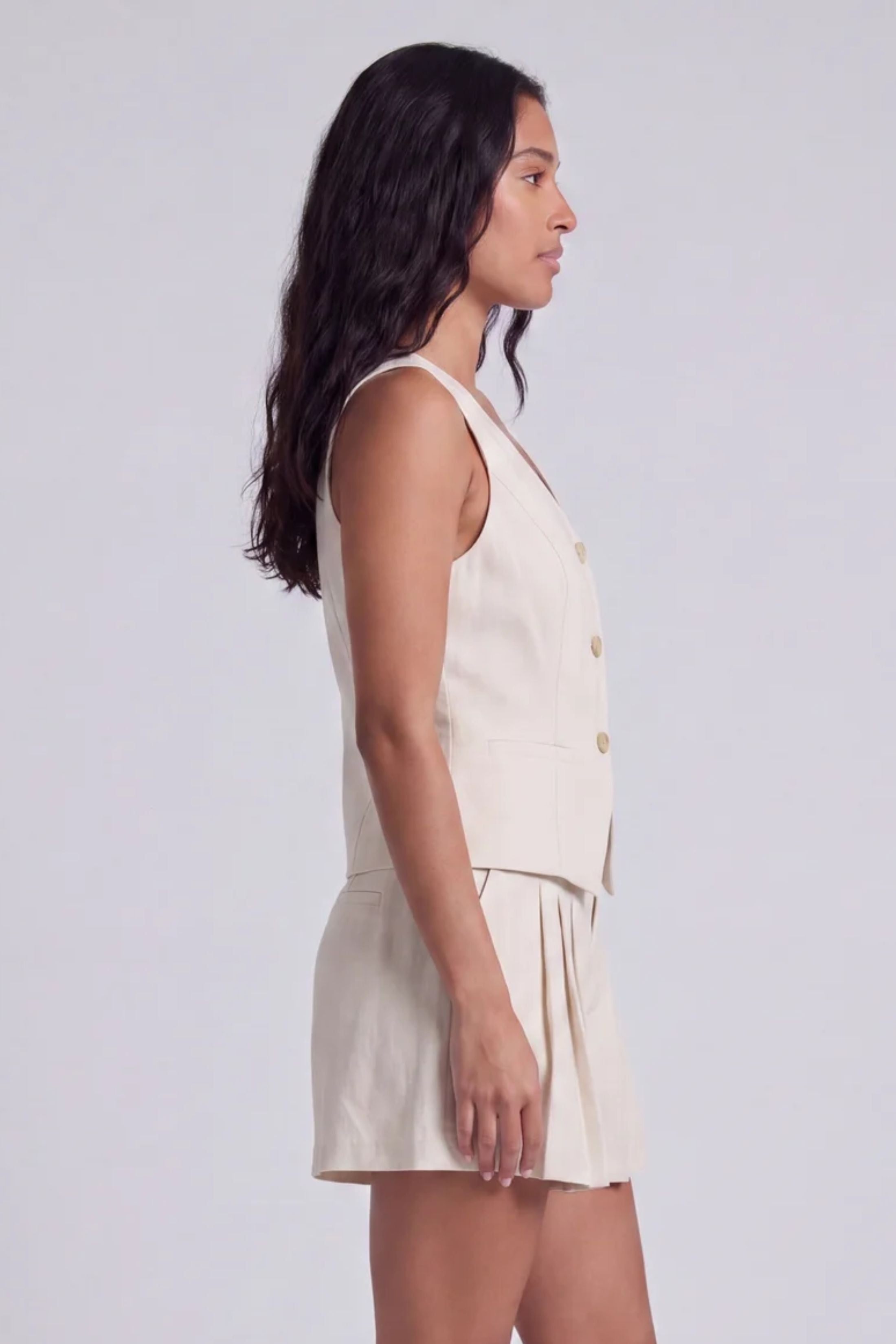 Rachel Button Up Sleeveless Vest