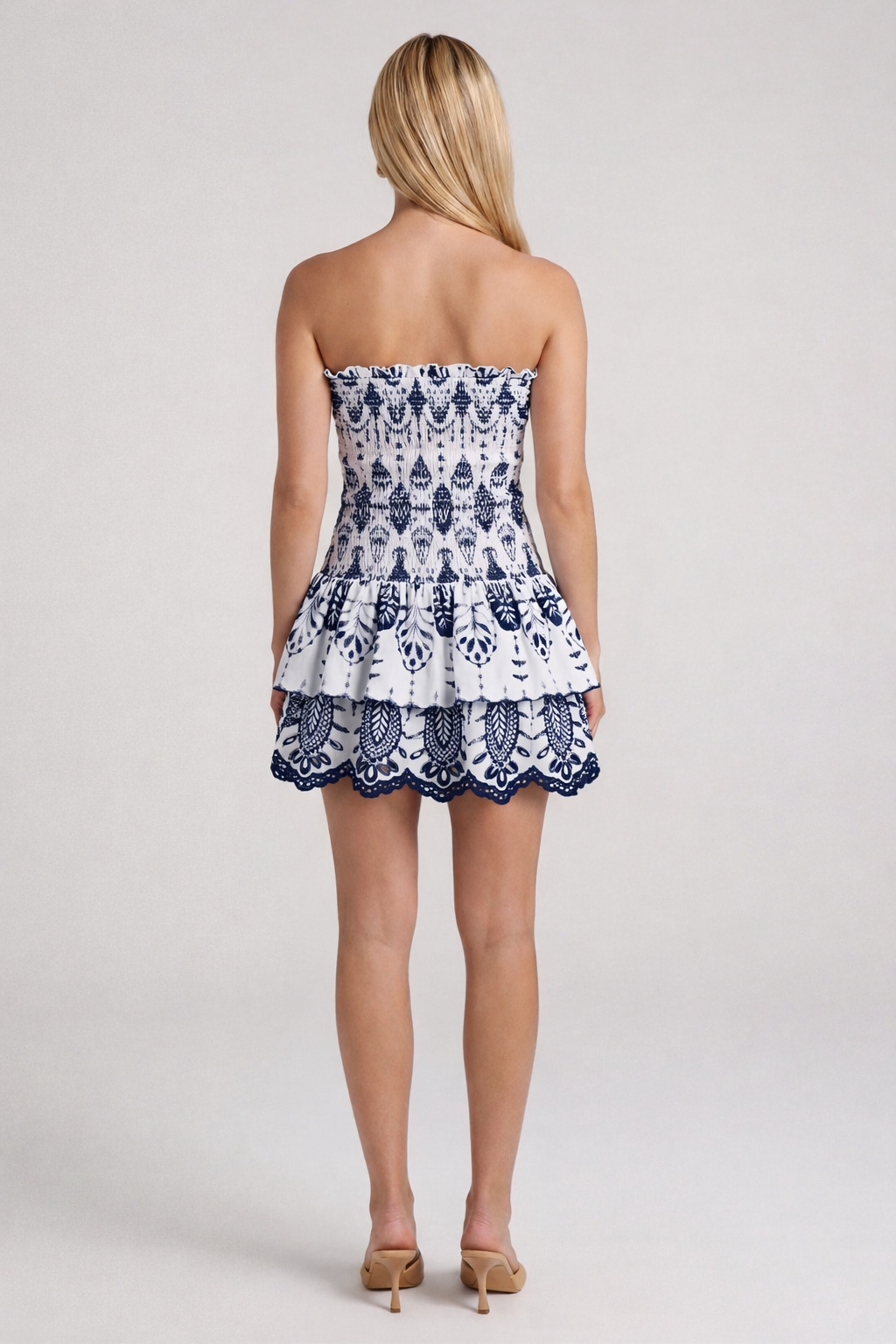 Anya Strapless Pattern Mini Dress