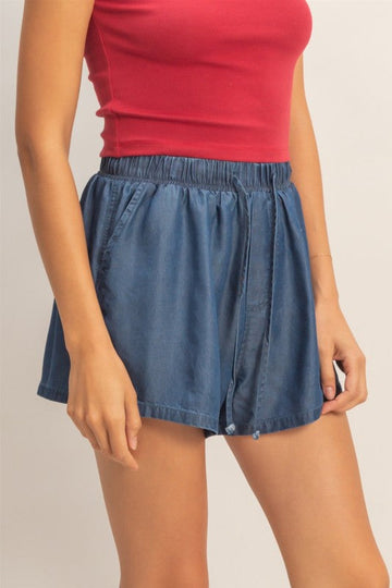Midnight Tencel Drawstring Shorts