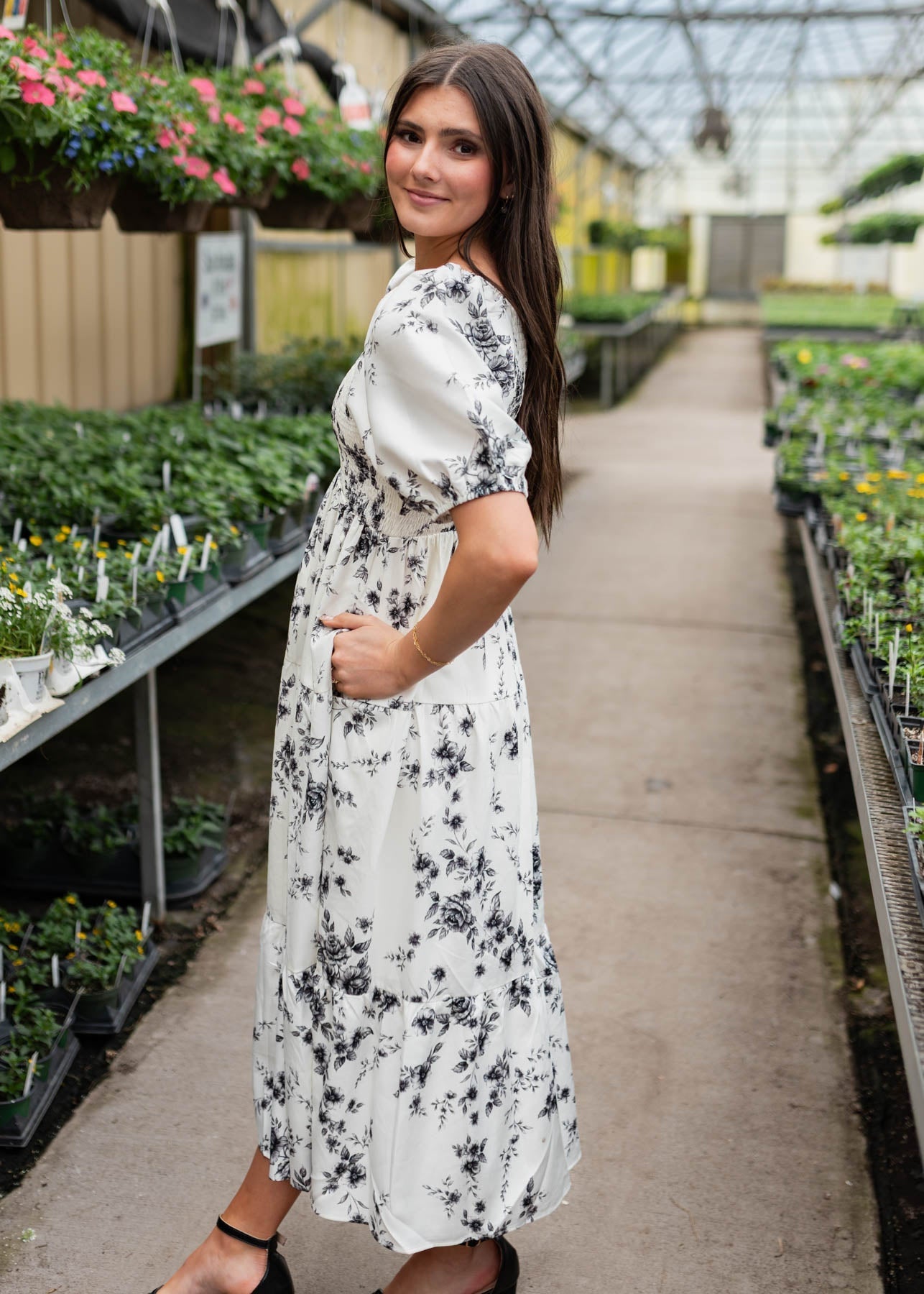 Izzie Ivory Floral Tiered Dress