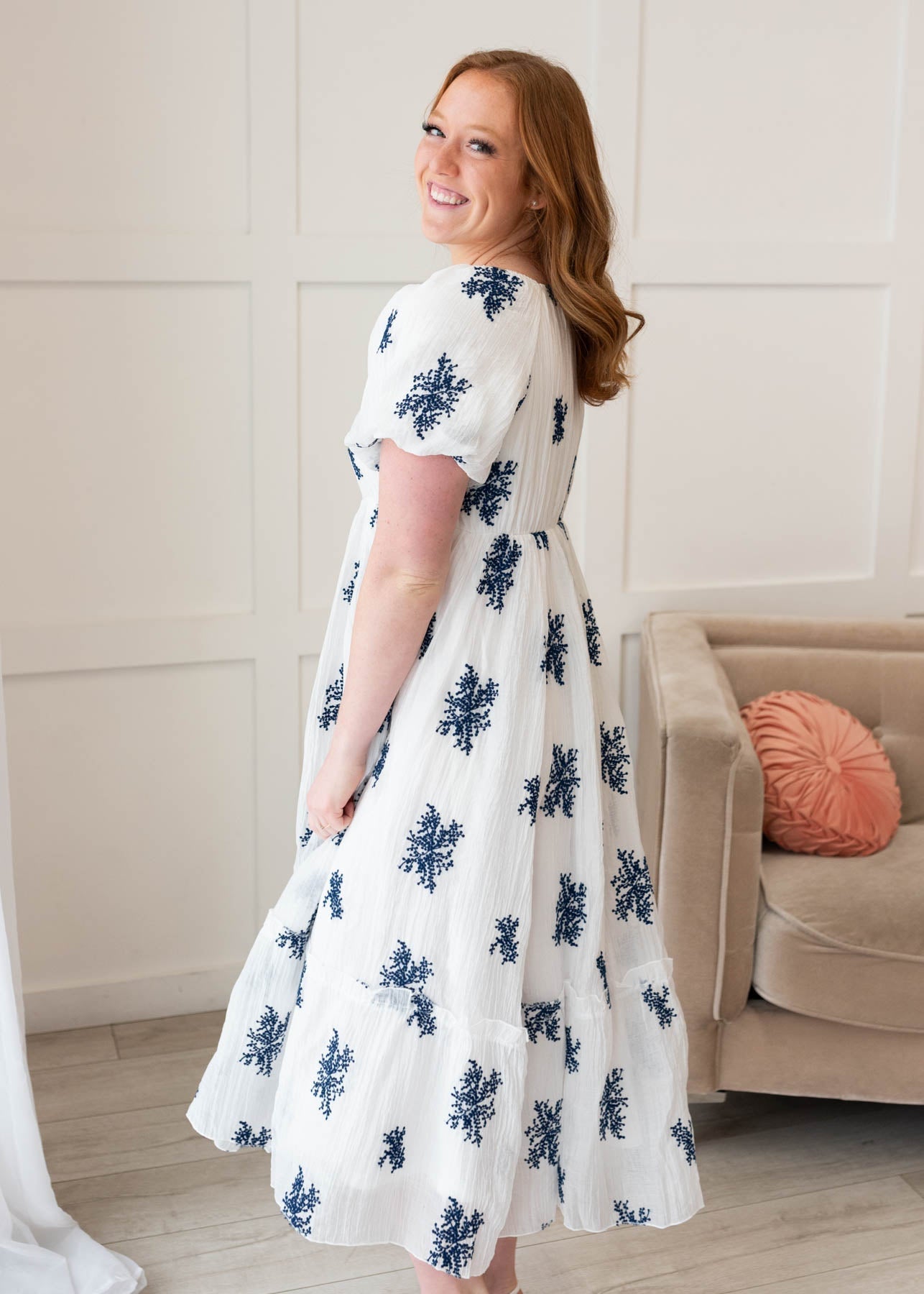 Jacie Ivory Embroidered Dress