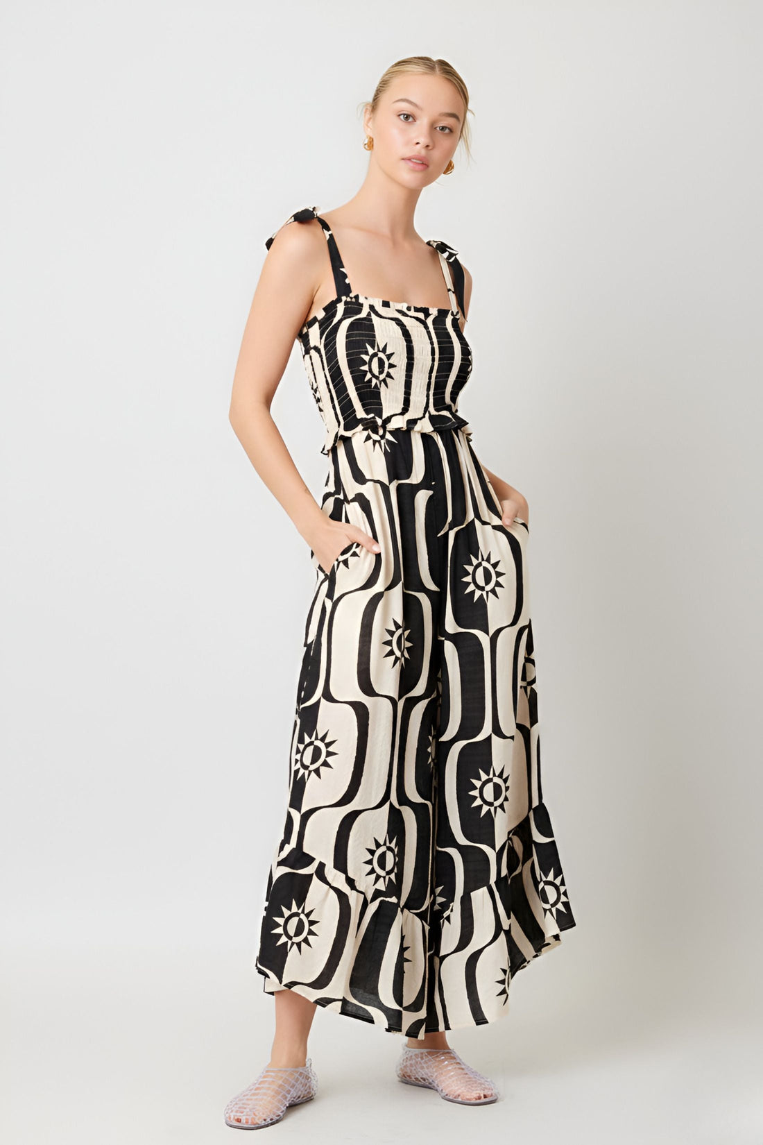 Jensy Abstract Wide Leg Jumpsuit