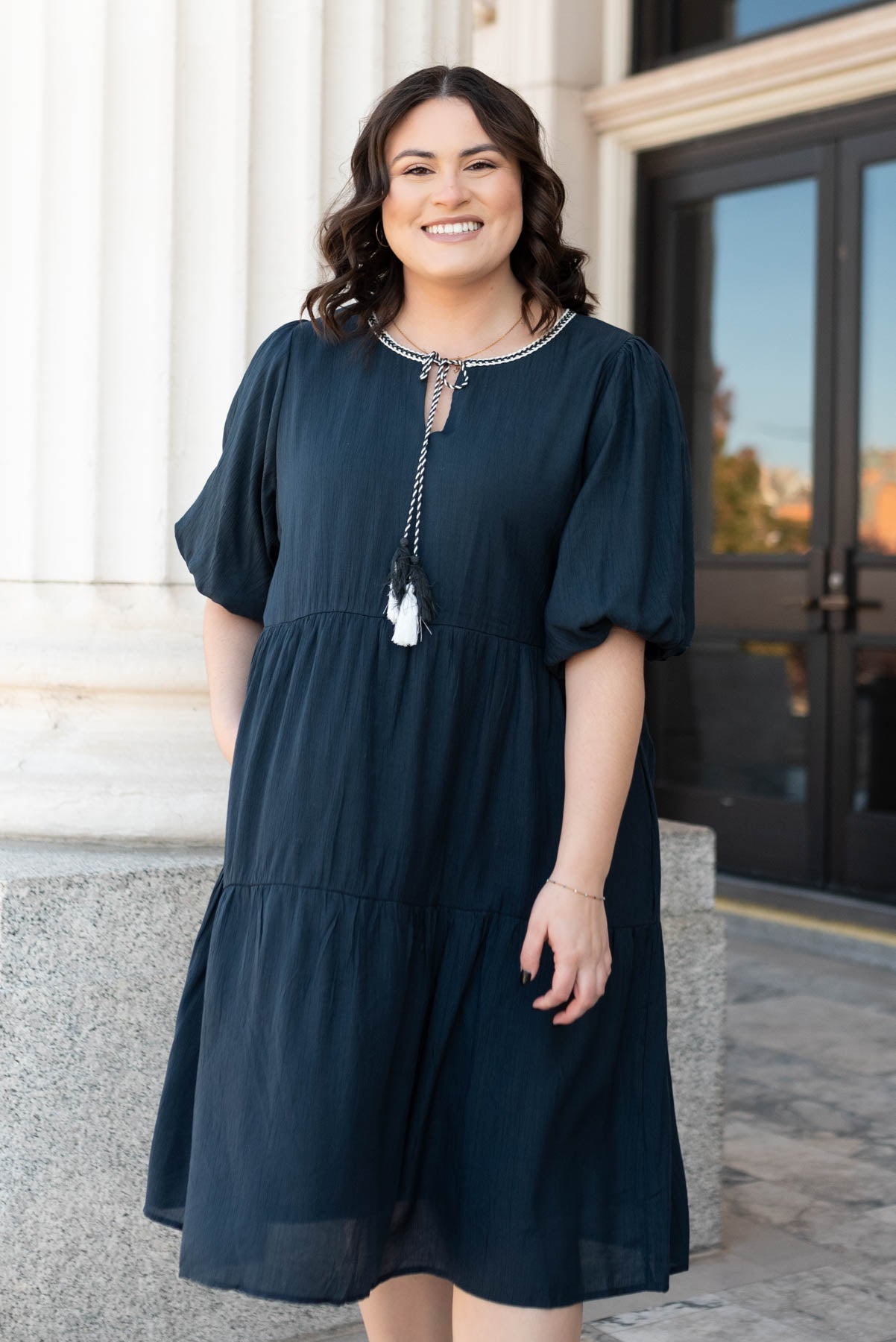 Karlie Navy Tie Dress