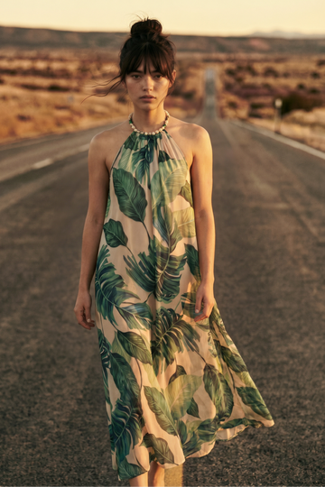 Hallie Resort Palm Maxi Dress