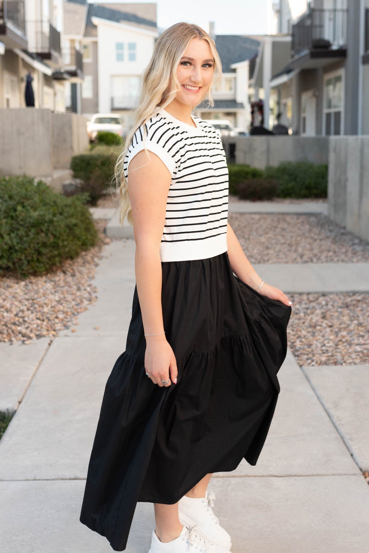 Lysandra Black Stripe Dress