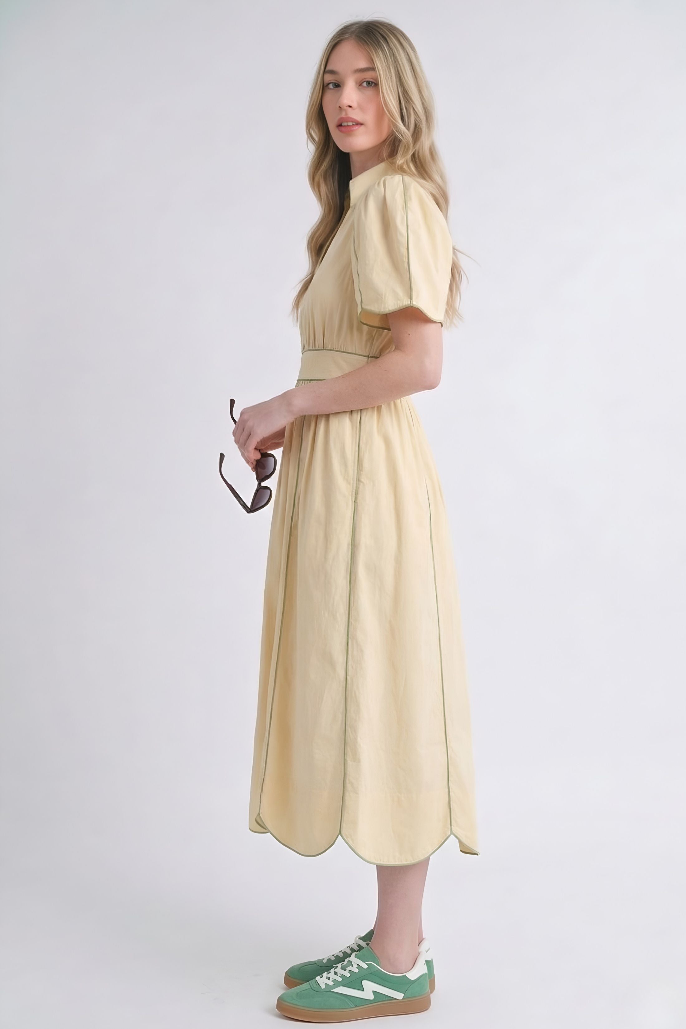 Palmer Scallop Edge Midi Dress