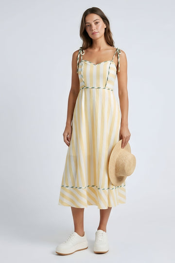 Woods Striped Midi Dress