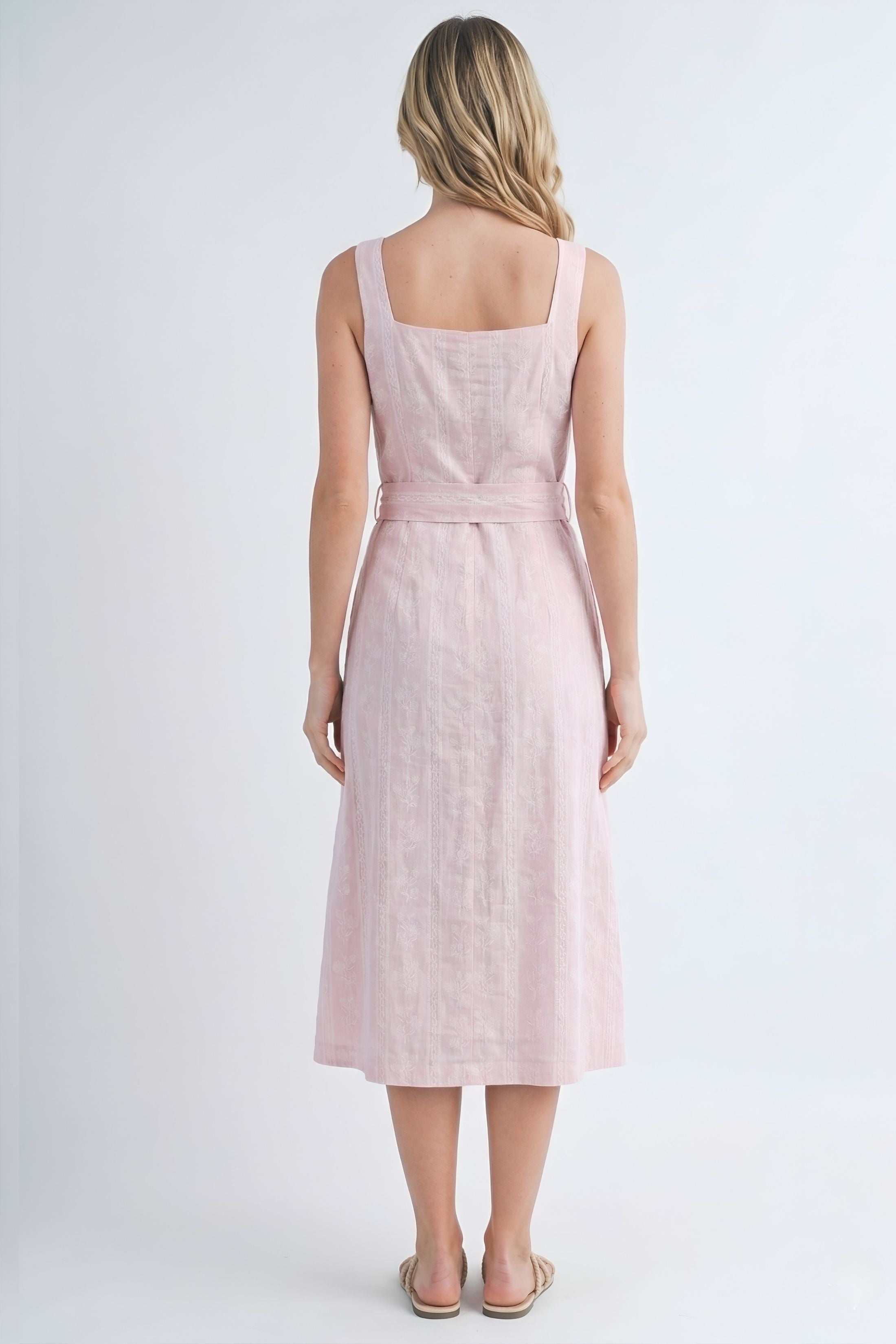 Ginger Sleeveless Front Button Dress