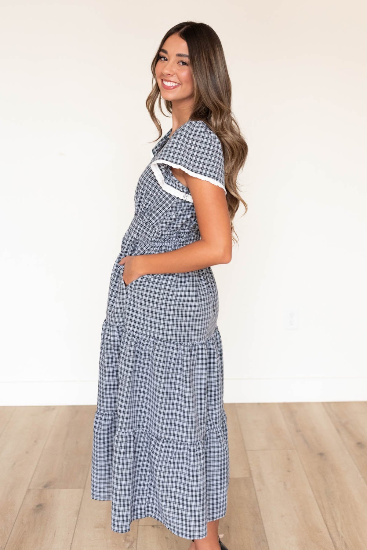 Maddison Black Plaid Dress