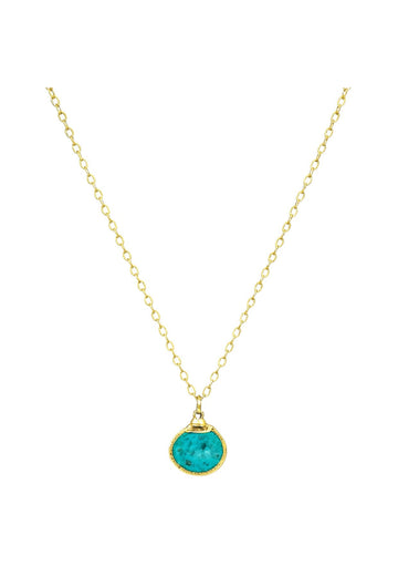 Turquoise in Gold Foil Pendant Necklace