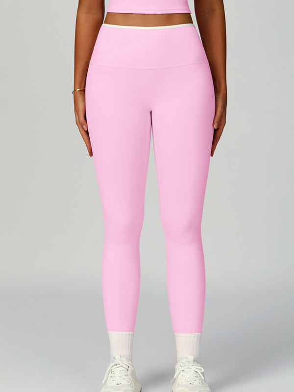 Contrast Color Stripe High-rise Flare Leggings