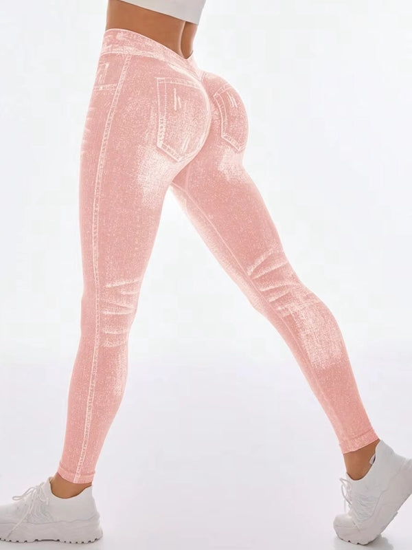 Deep V Back Denim Scrunch Bum Shorts