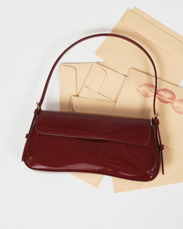 SABELLA SHOULDER BAG - CHERRY PATENT-GOLD