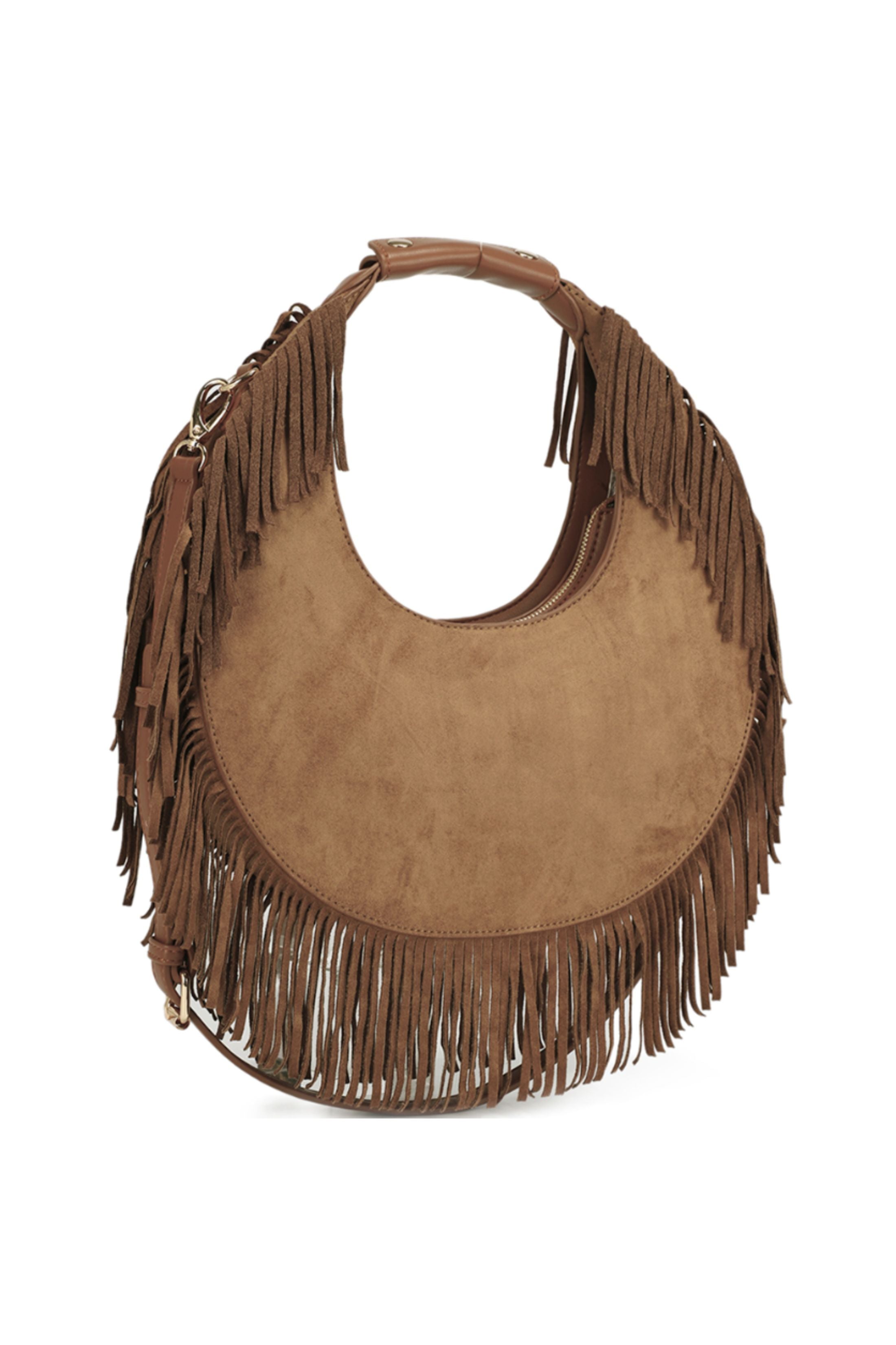Hannah Round Fringe Hobo Bag