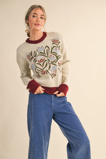 Oliver Floral Knit Sweater