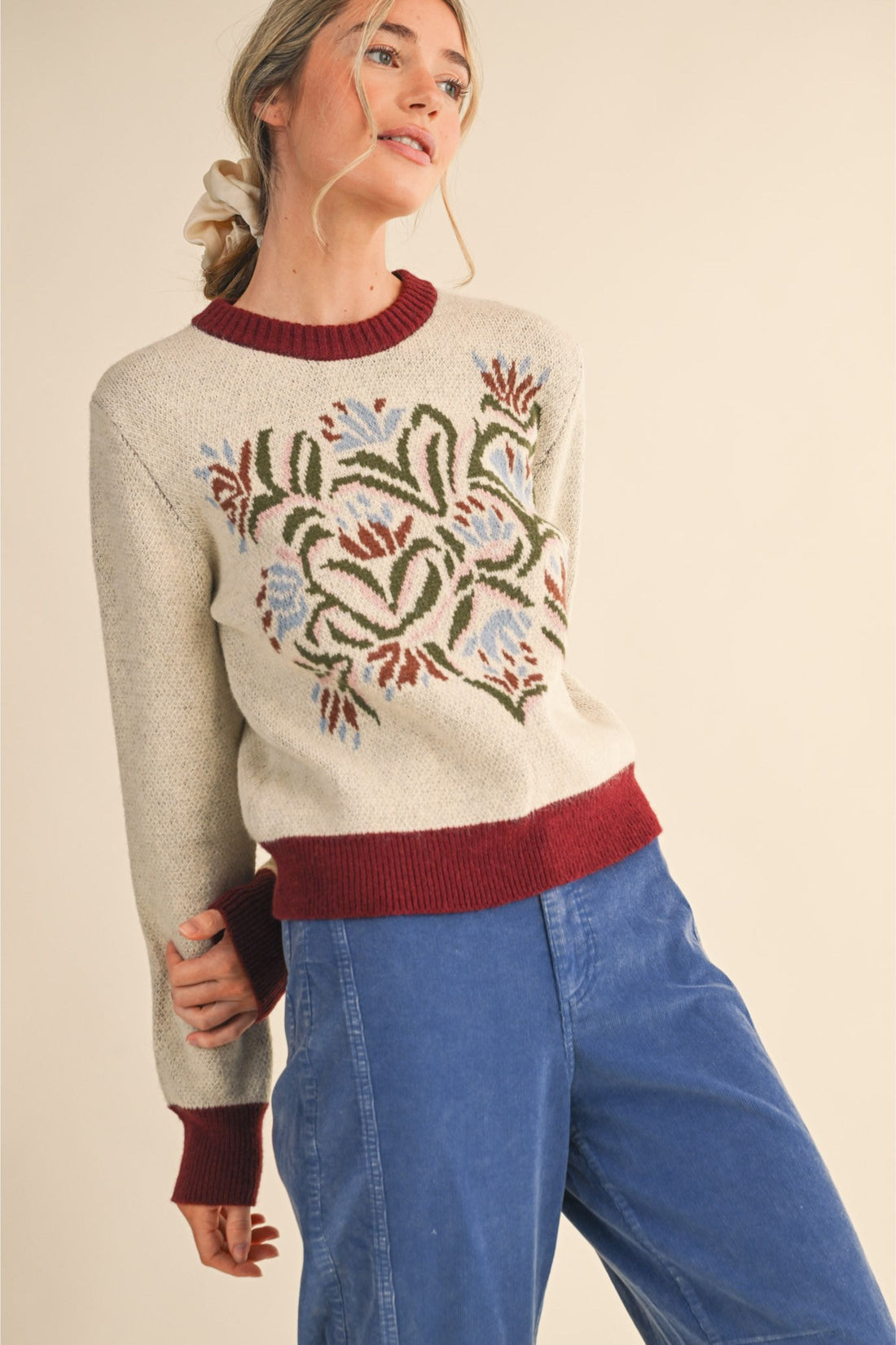 Oliver Floral Knit Sweater