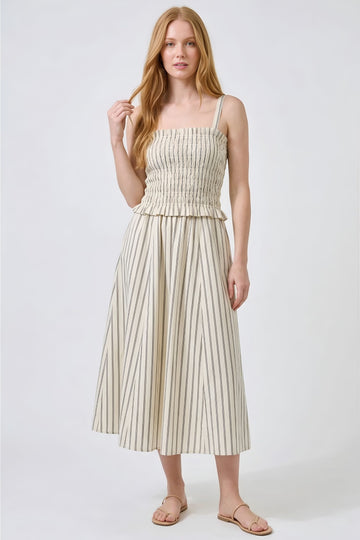 Belle Striped Midi Dress