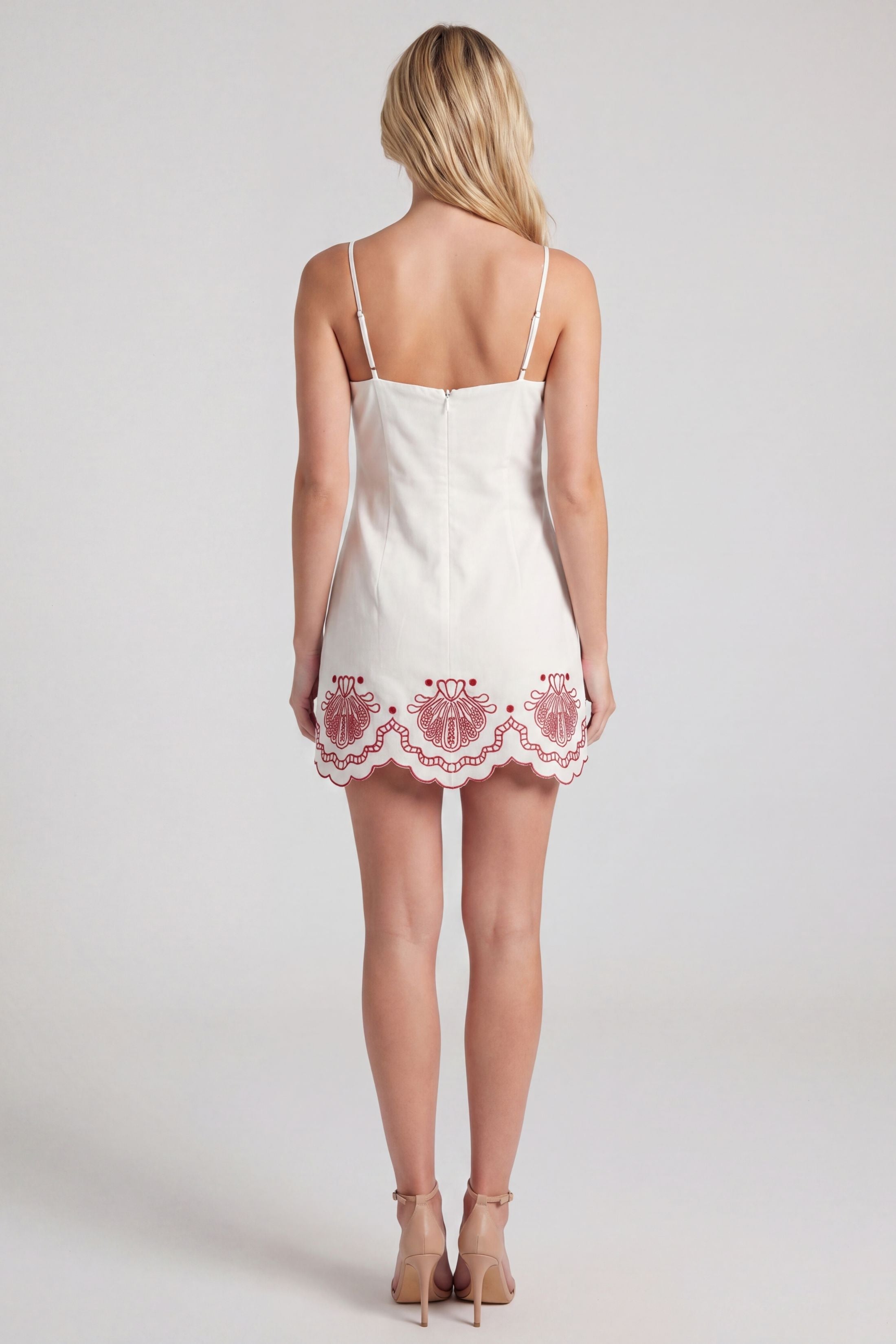 Sabrina Flower Patch Scalloped Mini Dress