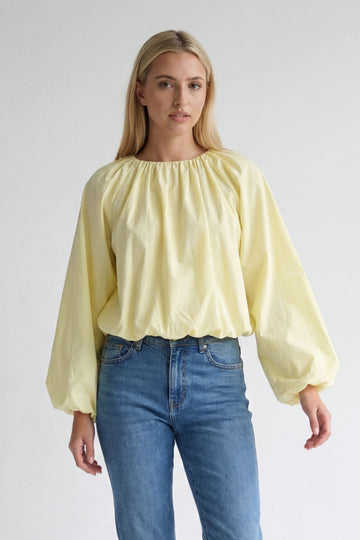 Ava Long Sleeve Gathered Blouse