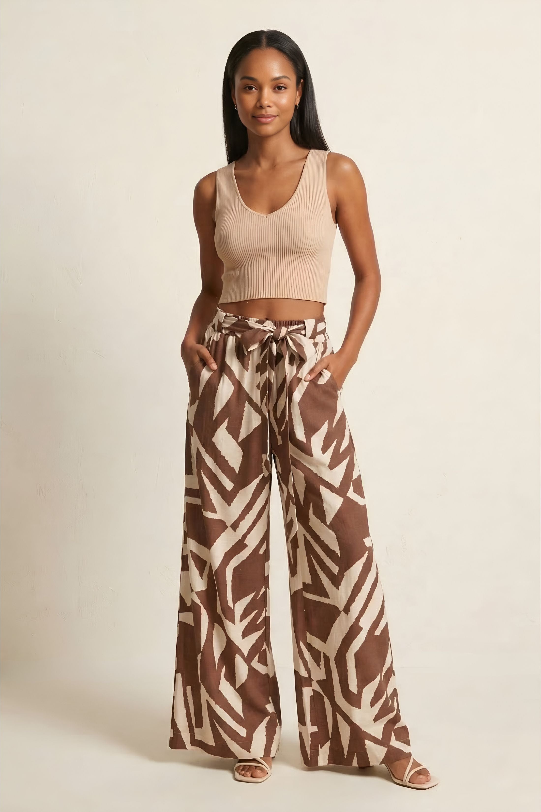 Tara Abstract Print Pants